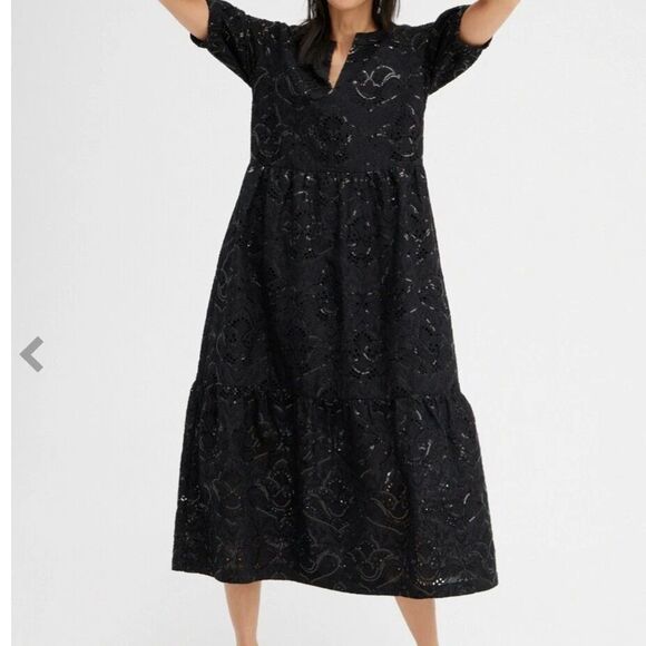 Chico’s 2.5 Sequin Eyelets Tiered Dress US 14 Party Dress Cocktail - Picture 3 of 8